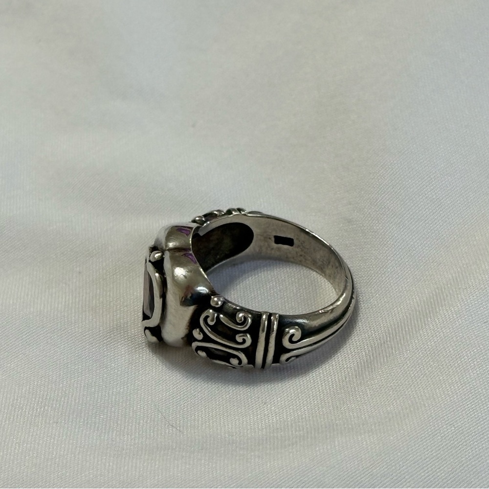 Retired Brighton Vintage Sterling Silver Heart Prima Donna Ring - sz8 - Picture 4 of 6